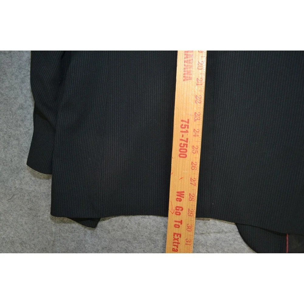 Armani Collezioni Jacket Mens 40 Black Wool Two Button Blazer Coat Striped Italy